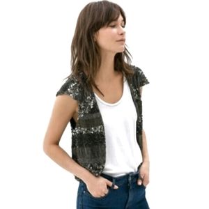 ZARA NWT Beaded Sequin Sleeveless Bolero Cardigan